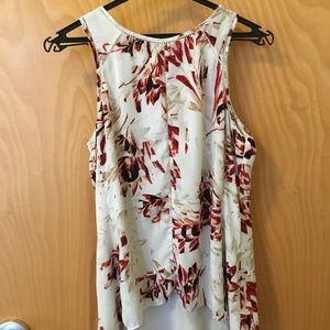 White House Black Market Sleeveless Flower Blouse